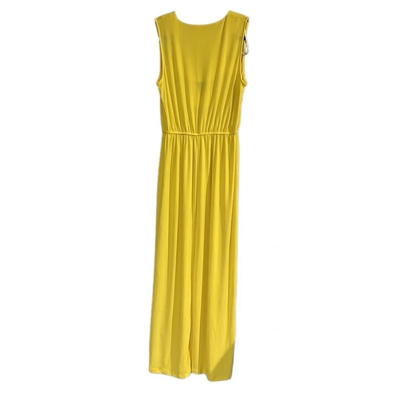Emma & Michele Women's Yellow Maxi Dress w/ Front Pockets, Drawstring Waist, PM - Picture 2 of 6